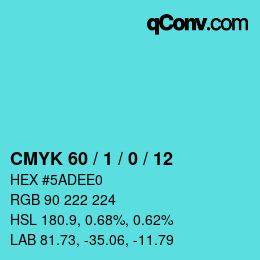 Color code: CMYK 60 / 1 / 0 / 12 | qconv.com