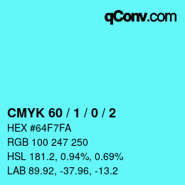 Color code: CMYK 60 / 1 / 0 / 2 | qconv.com