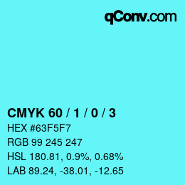 Color code: CMYK 60 / 1 / 0 / 3 | qconv.com