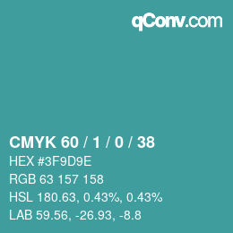 颜色代码: CMYK 60 / 1 / 0 / 38 | qconv.com