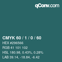 カラーコード: CMYK 60 / 1 / 0 / 60 | qconv.com