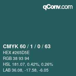 カラーコード: CMYK 60 / 1 / 0 / 63 | qconv.com