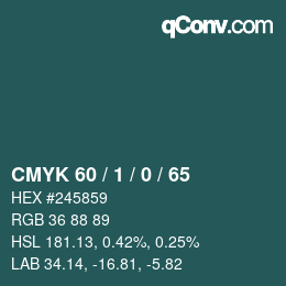 カラーコード: CMYK 60 / 1 / 0 / 65 | qconv.com
