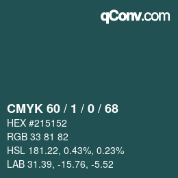 カラーコード: CMYK 60 / 1 / 0 / 68 | qconv.com