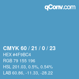 Color code: CMYK 60 / 21 / 0 / 23 | qconv.com