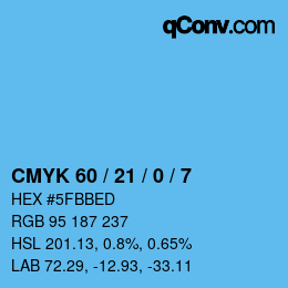Color code: CMYK 60 / 21 / 0 / 7 | qconv.com