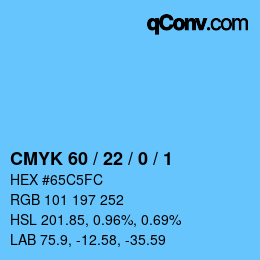 Color code: CMYK 60 / 22 / 0 / 1 | qconv.com