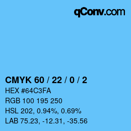 Código de color: CMYK 60 / 22 / 0 / 2 | qconv.com
