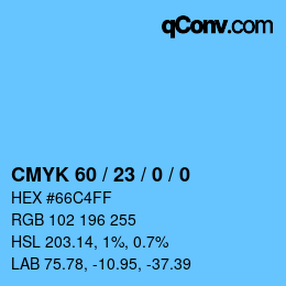 Color code: CMYK 60 / 23 / 0 / 0 | qconv.com