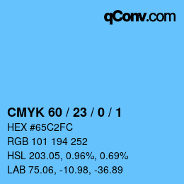 Color code: CMYK 60 / 23 / 0 / 1 | qconv.com