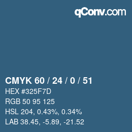 颜色代码: CMYK 60 / 24 / 0 / 51 | qconv.com