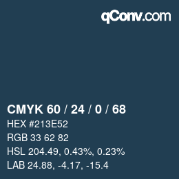 カラーコード: CMYK 60 / 24 / 0 / 68 | qconv.com