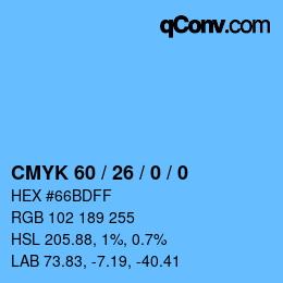 Color code: CMYK 60 / 26 / 0 / 0 | qconv.com