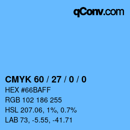 Color code: CMYK 60 / 27 / 0 / 0 | qconv.com