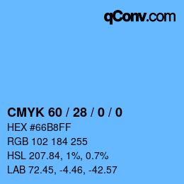 Color code: CMYK 60 / 28 / 0 / 0 | qconv.com