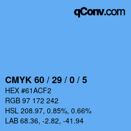 Color code: CMYK 60 / 29 / 0 / 5 | qconv.com