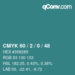 Color code: CMYK 60 / 2 / 0 / 48 | qconv.com