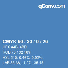 Color code: CMYK 60 / 30 / 0 / 26 | qconv.com