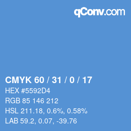 カラーコード: CMYK 60 / 31 / 0 / 17 | qconv.com