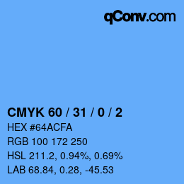 Color code: CMYK 60 / 31 / 0 / 2 | qconv.com