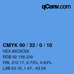カラーコード: CMYK 60 / 32 / 0 / 10 | qconv.com