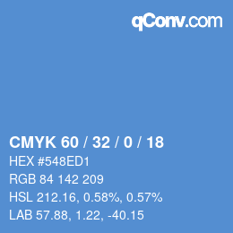 カラーコード: CMYK 60 / 32 / 0 / 18 | qconv.com