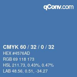 Color code: CMYK 60 / 32 / 0 / 32 | qconv.com