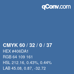 颜色代码: CMYK 60 / 32 / 0 / 37 | qconv.com