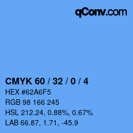 カラーコード: CMYK 60 / 32 / 0 / 4 | qconv.com