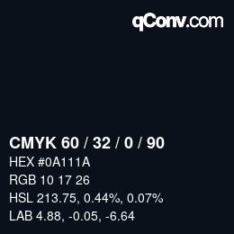 Color code: CMYK 60 / 32 / 0 / 90 | qconv.com