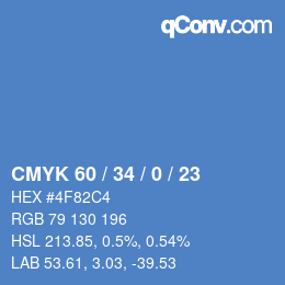 Color code: CMYK 60 / 34 / 0 / 23 | qconv.com