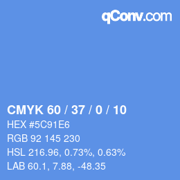 カラーコード: CMYK 60 / 37 / 0 / 10 | qconv.com