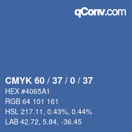 カラーコード: CMYK 60 / 37 / 0 / 37 | qconv.com