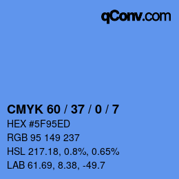 颜色代码: CMYK 60 / 37 / 0 / 7 | qconv.com