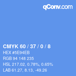 Color code: CMYK 60 / 37 / 0 / 8 | qconv.com