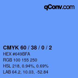 Color code: CMYK 60 / 38 / 0 / 2 | qconv.com