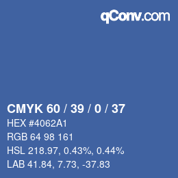 Color code: CMYK 60 / 39 / 0 / 37 | qconv.com
