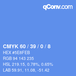 Color code: CMYK 60 / 39 / 0 / 8 | qconv.com