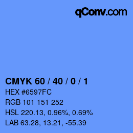 颜色代码: CMYK 60 / 40 / 0 / 1 | qconv.com