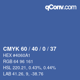 颜色代码: CMYK 60 / 40 / 0 / 37 | qconv.com