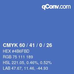 Color code: CMYK 60 / 41 / 0 / 26 | qconv.com
