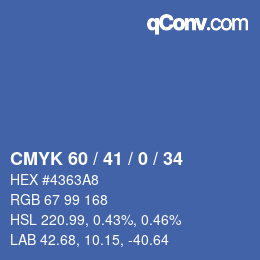 Código de color: CMYK 60 / 41 / 0 / 34 | qconv.com