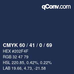 颜色代码: CMYK 60 / 41 / 0 / 69 | qconv.com