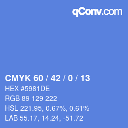 Color code: CMYK 60 / 42 / 0 / 13 | qconv.com