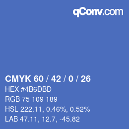 Color code: CMYK 60 / 42 / 0 / 26 | qconv.com