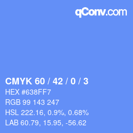 カラーコード: CMYK 60 / 42 / 0 / 3 | qconv.com