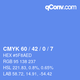 Color code: CMYK 60 / 42 / 0 / 7 | qconv.com