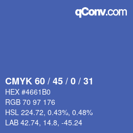 Color code: CMYK 60 / 45 / 0 / 31 | qconv.com