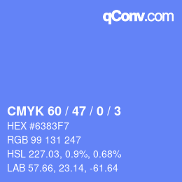 Color code: CMYK 60 / 47 / 0 / 3 | qconv.com