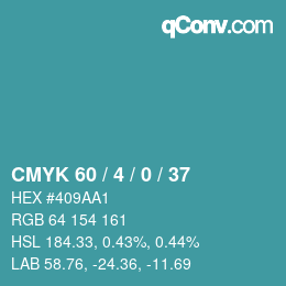 Color code: CMYK 60 / 4 / 0 / 37 | qconv.com